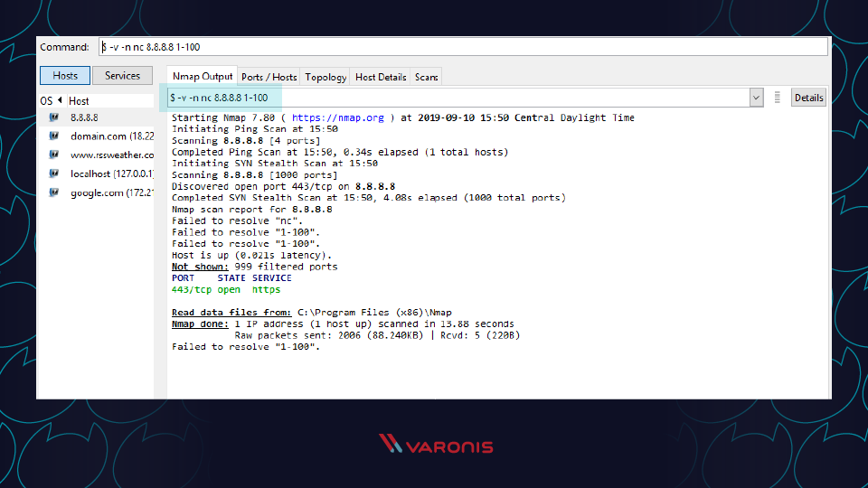  نت فرمان فرمان netcat اسکن پورت 