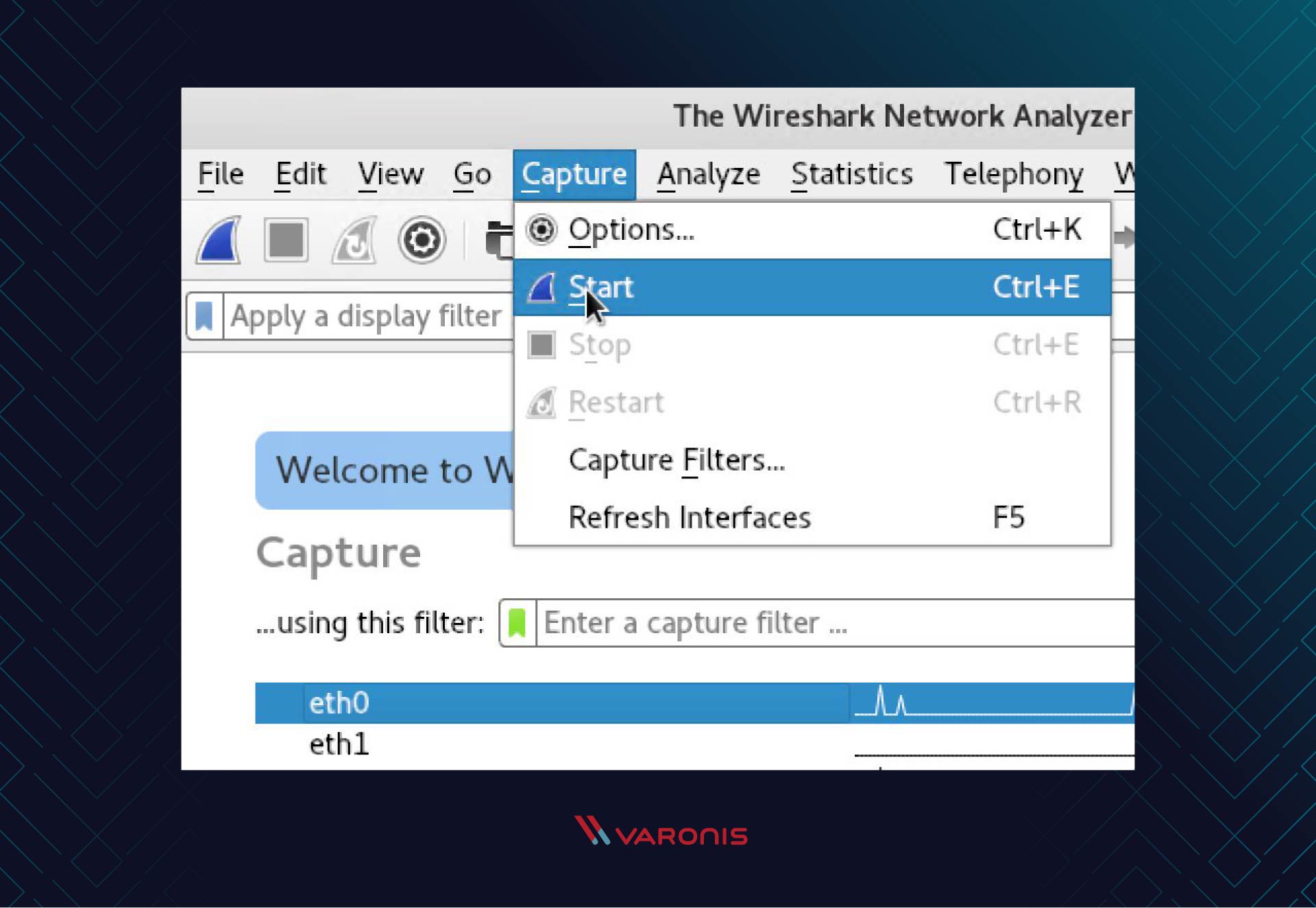  تصویر بسته های ضبط Wireshark 