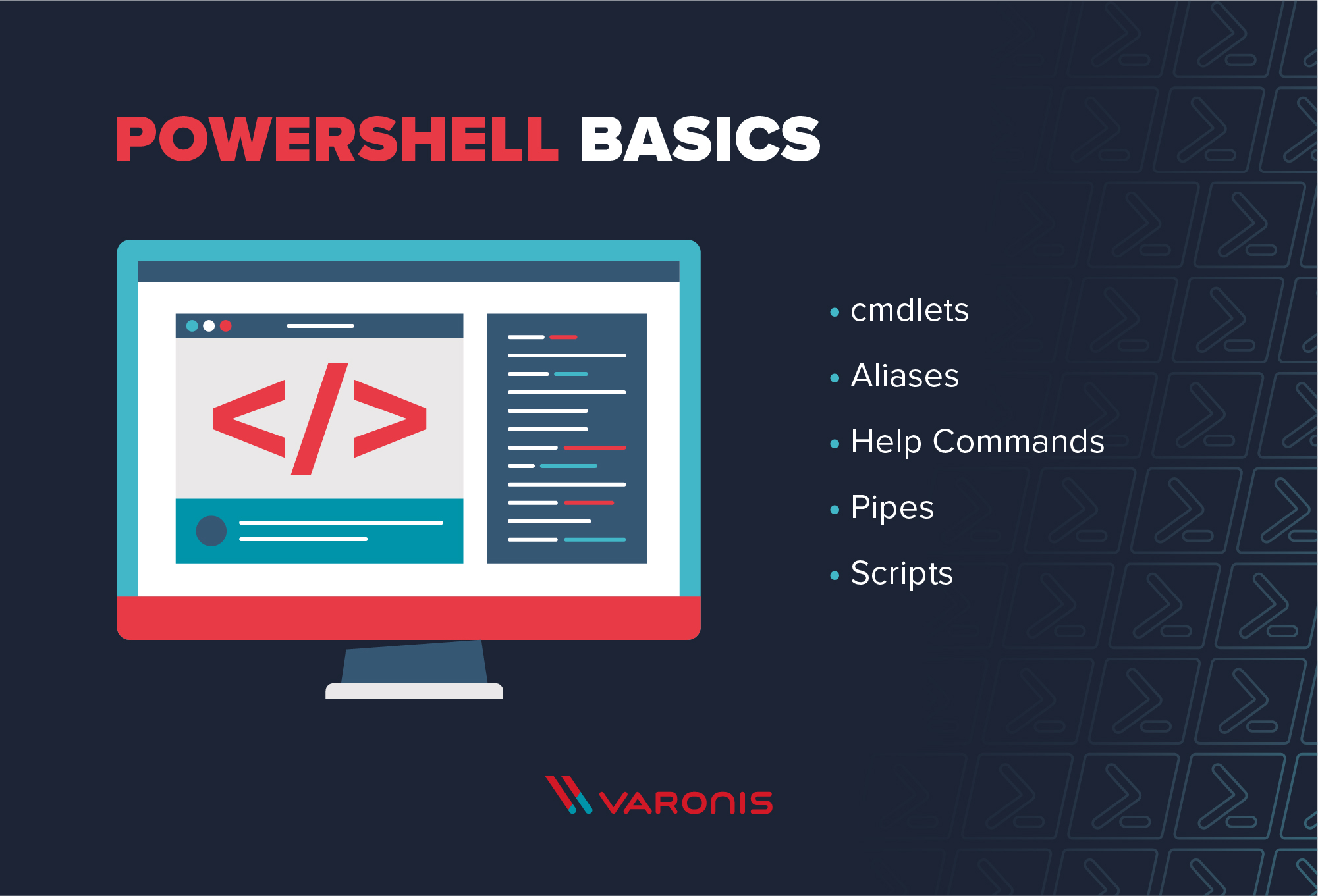  اسکریپت PowerShell برای مبتدیان تصویر اولیه. از جمله cmdlts ، نام مستعار ، دستورات راهنما ، لوله ها و اسکریپت ها 