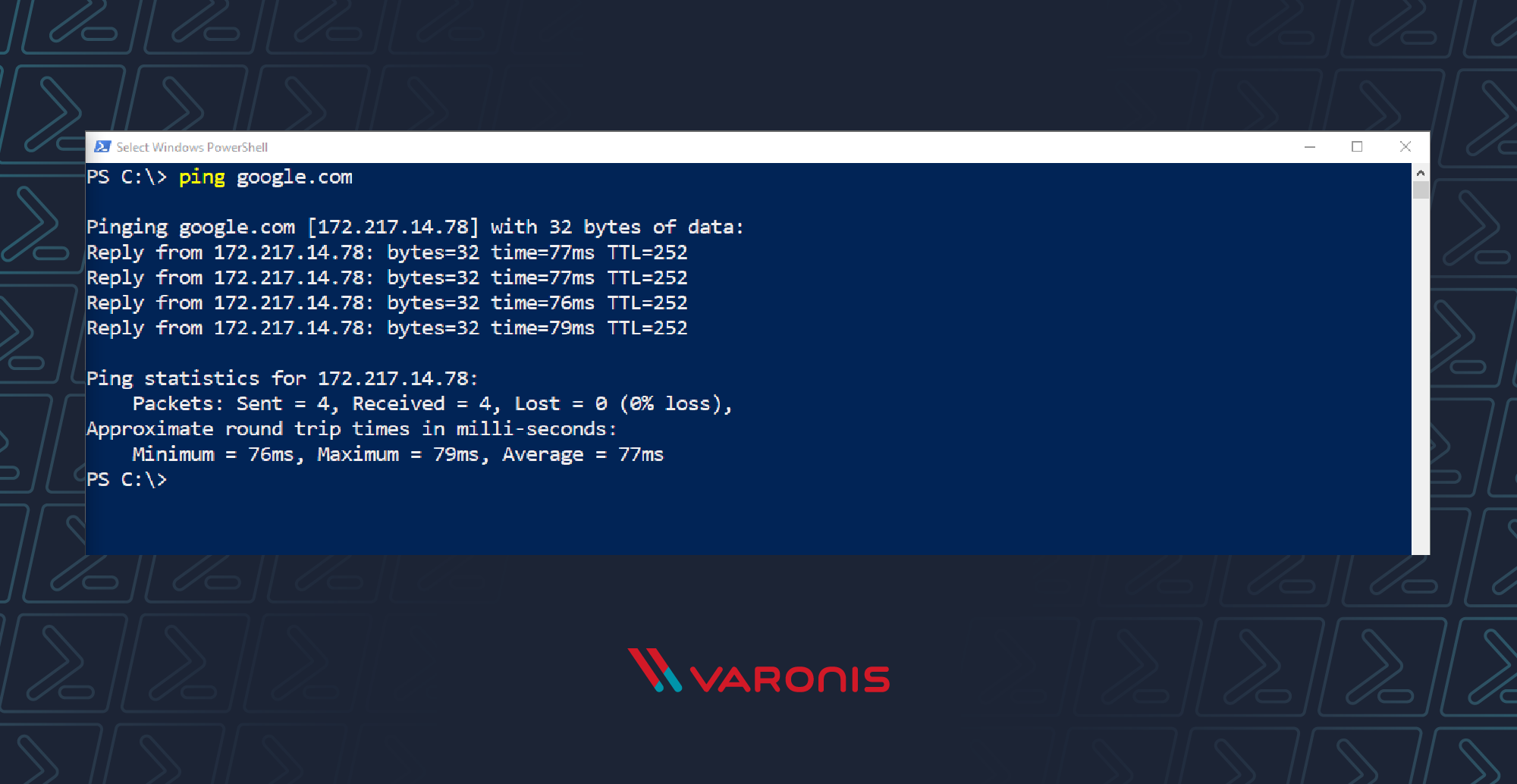  برنامه نویسی PowerShell برای مبتدیان تصویر پینگ 