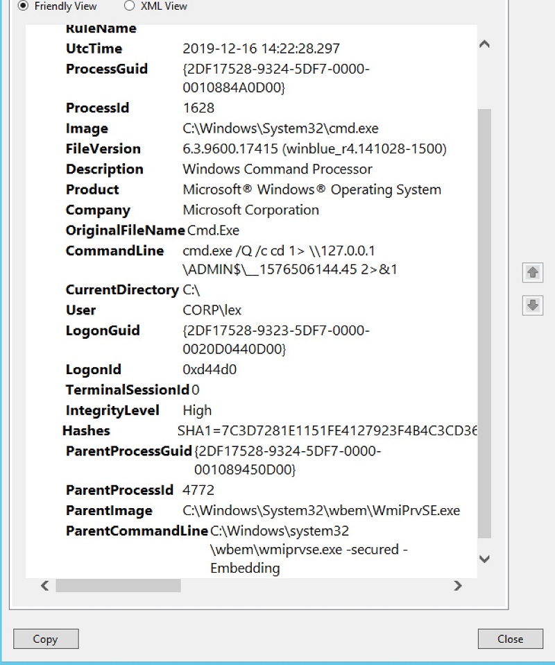 قابلیت های Sysmon: داده های رویداد با شکل زیبا.