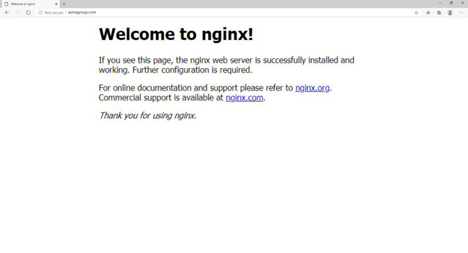 صفحه خوشامدگویی NGINX