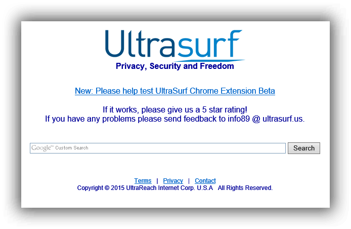  صفحه اصلی Ultrasurf 