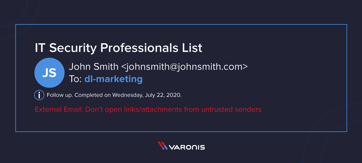  به عنوان مثال ایمیل فیشینگ 