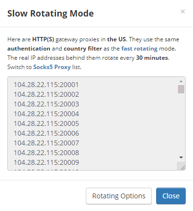  Rotating Proxy List 